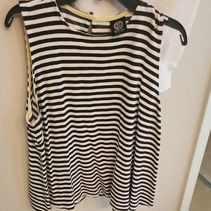 Black and White Striped Sleeveless Top